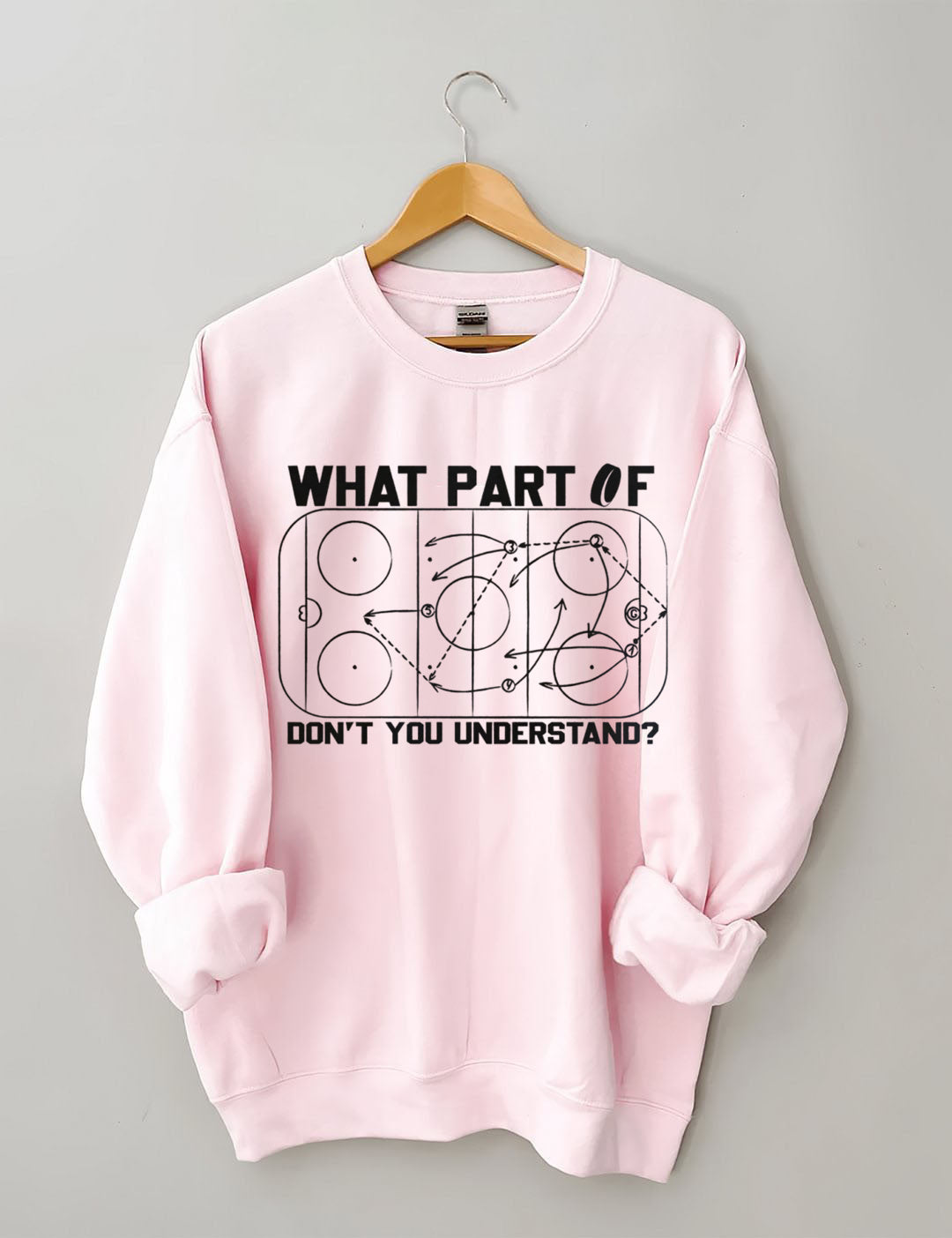 Funny “What Part Of…” Rink Diagram Hockey Sweatshirt