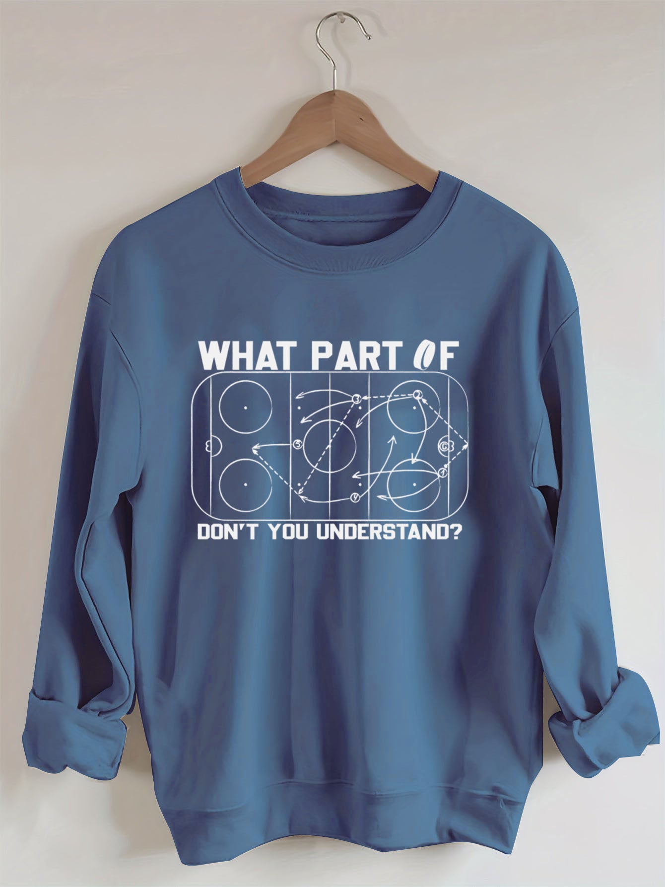 Funny “What Part Of…” Rink Diagram Hockey Sweatshirt