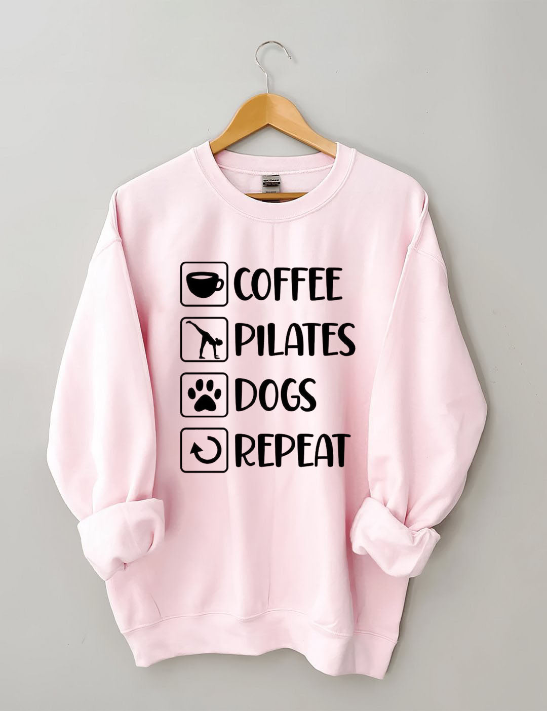 Coffee, Pilates, Dogs, Repeat Sweatshirt