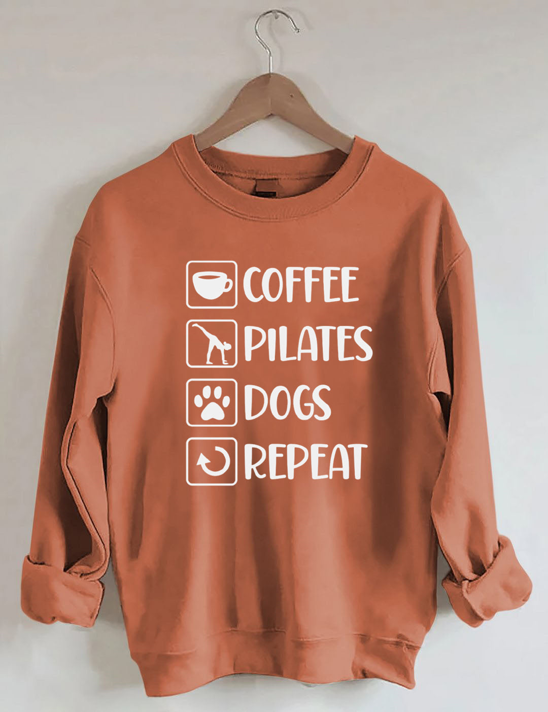 Coffee, Pilates, Dogs, Repeat Sweatshirt