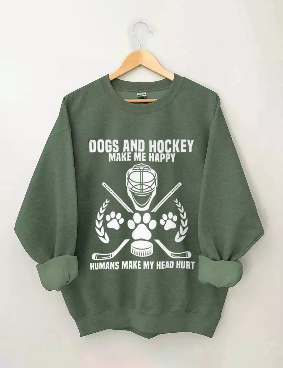 Dogs And Hockey Make Me Happy Player Penalty Box Ice Hockey Sweatshirt