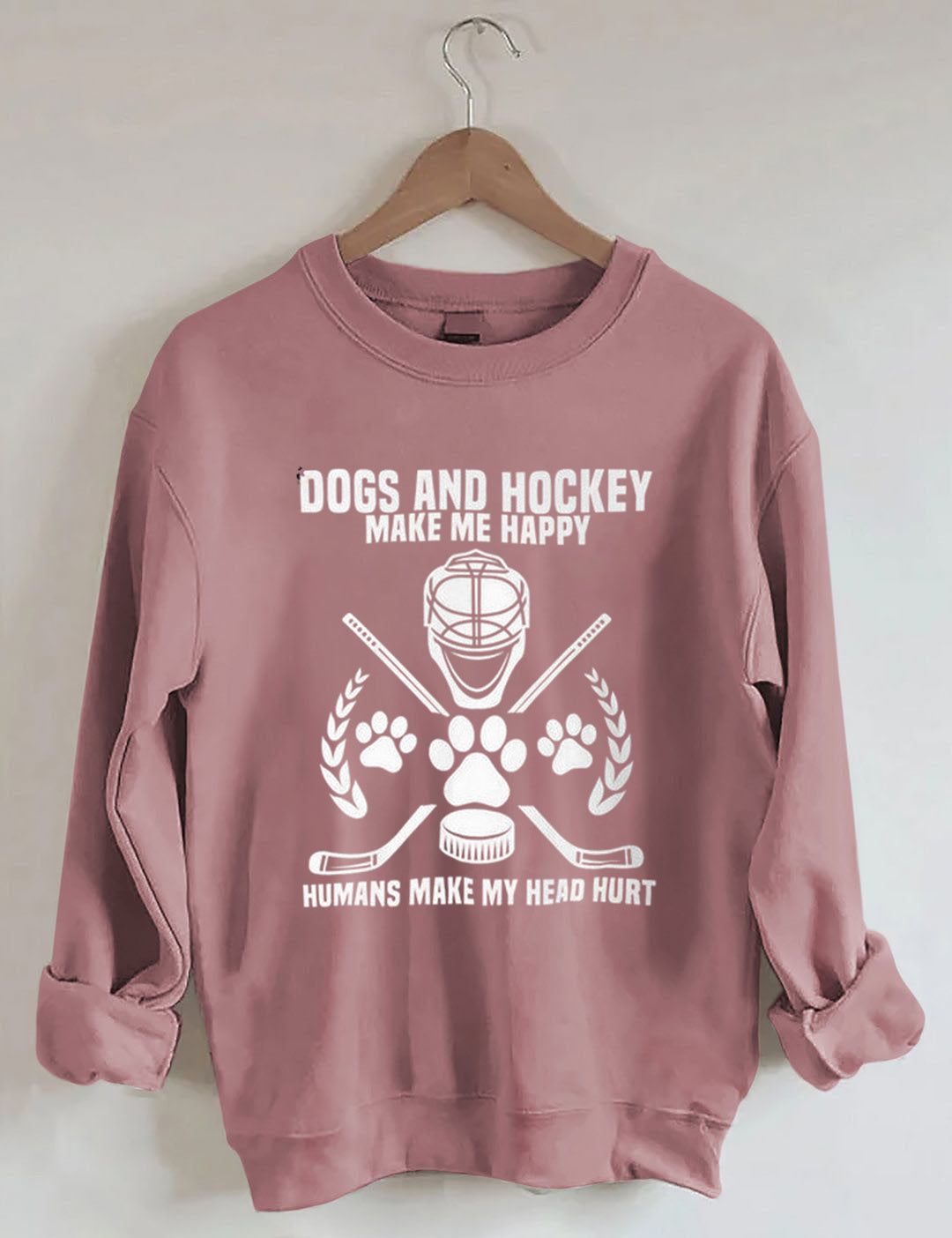 Dogs And Hockey Make Me Happy Player Penalty Box Ice Hockey Sweatshirt