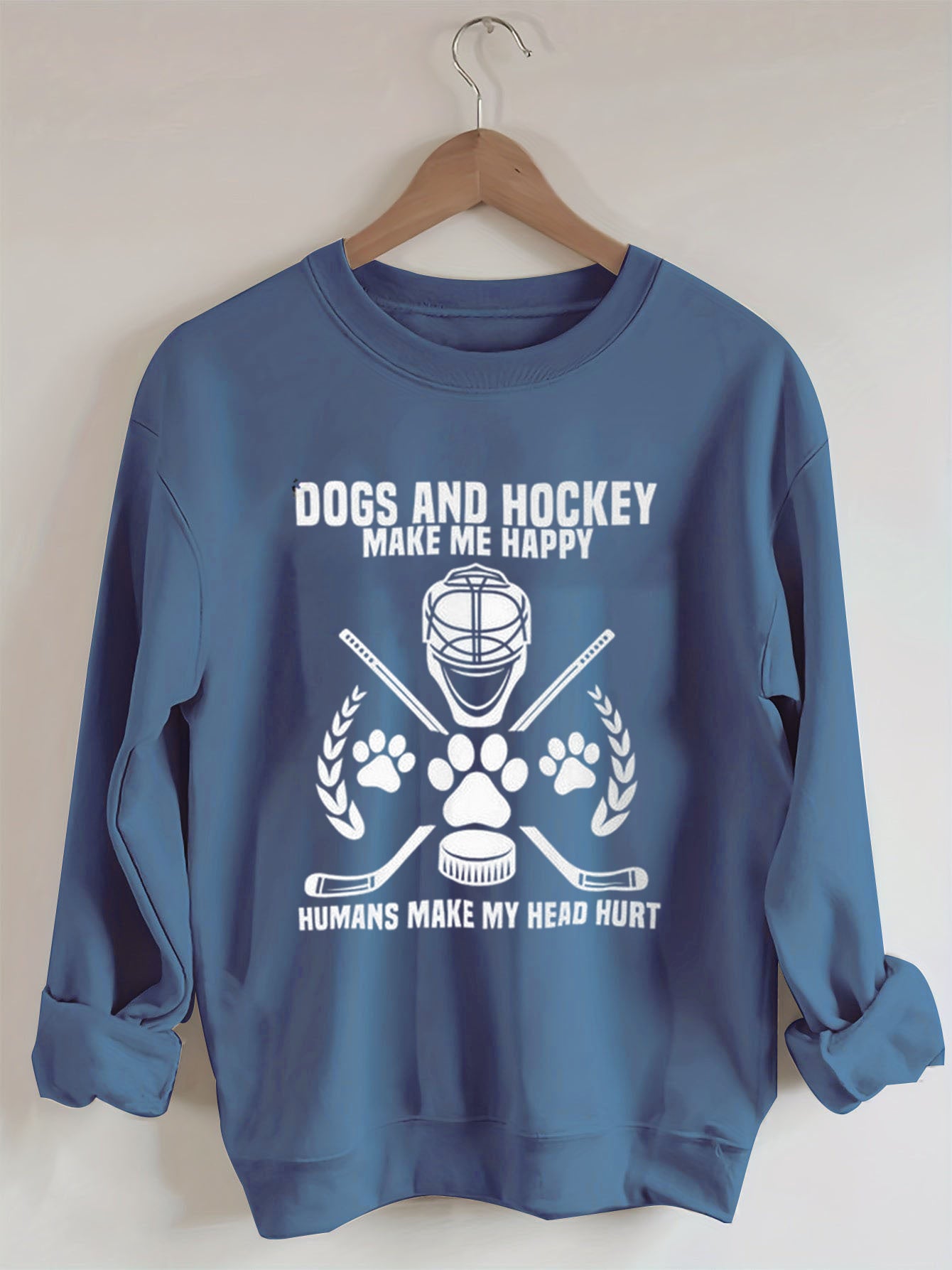 Dogs And Hockey Make Me Happy Player Penalty Box Ice Hockey Sweatshirt