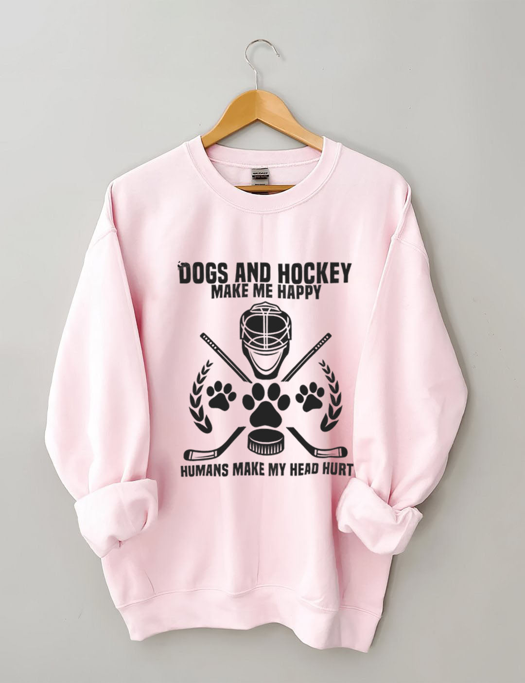 Dogs And Hockey Make Me Happy Player Penalty Box Ice Hockey Sweatshirt