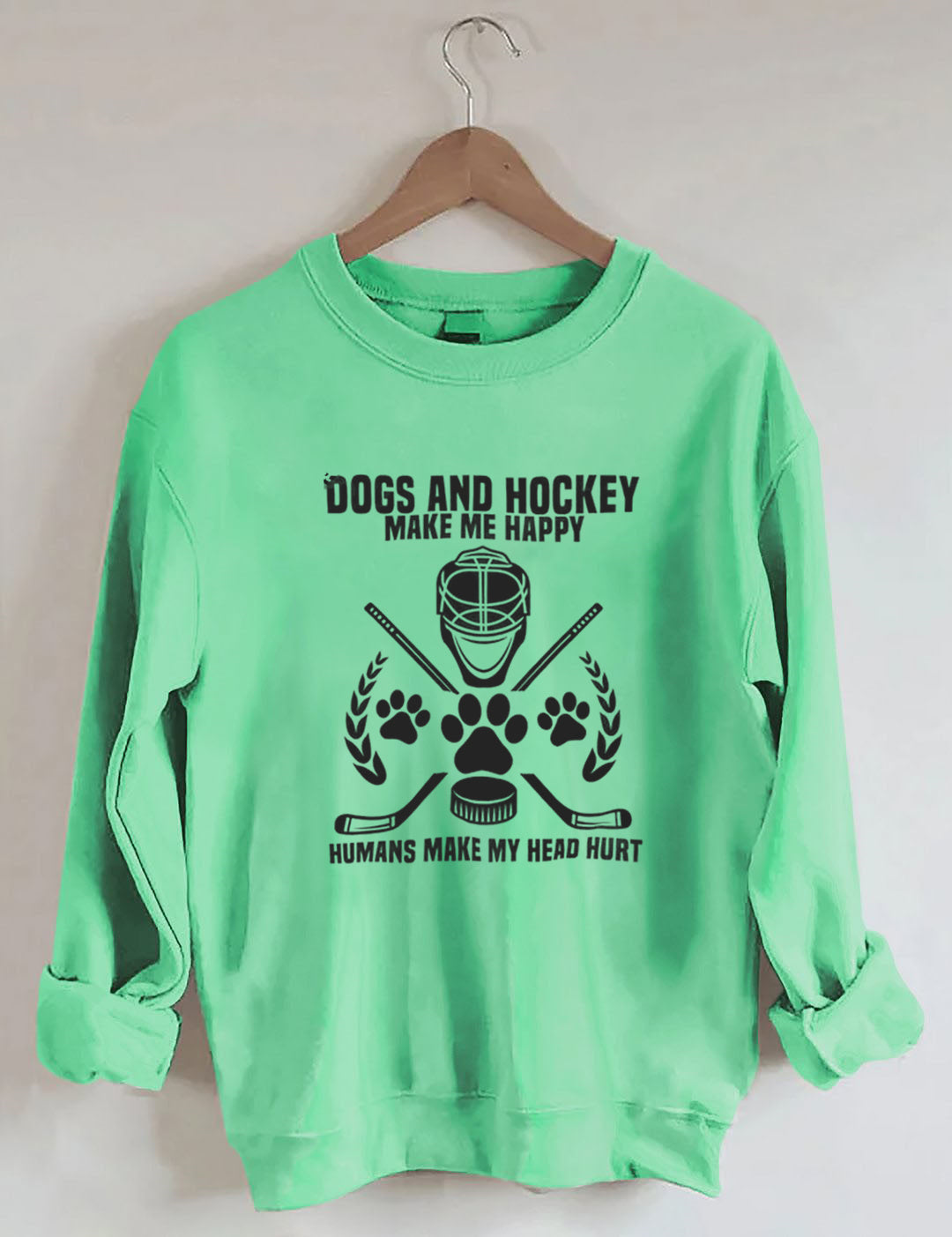 Dogs And Hockey Make Me Happy Player Penalty Box Ice Hockey Sweatshirt