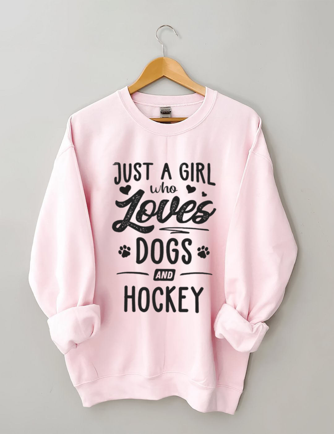 Just A Girl Who Loves Dogs And Hockey Sweatshirt
