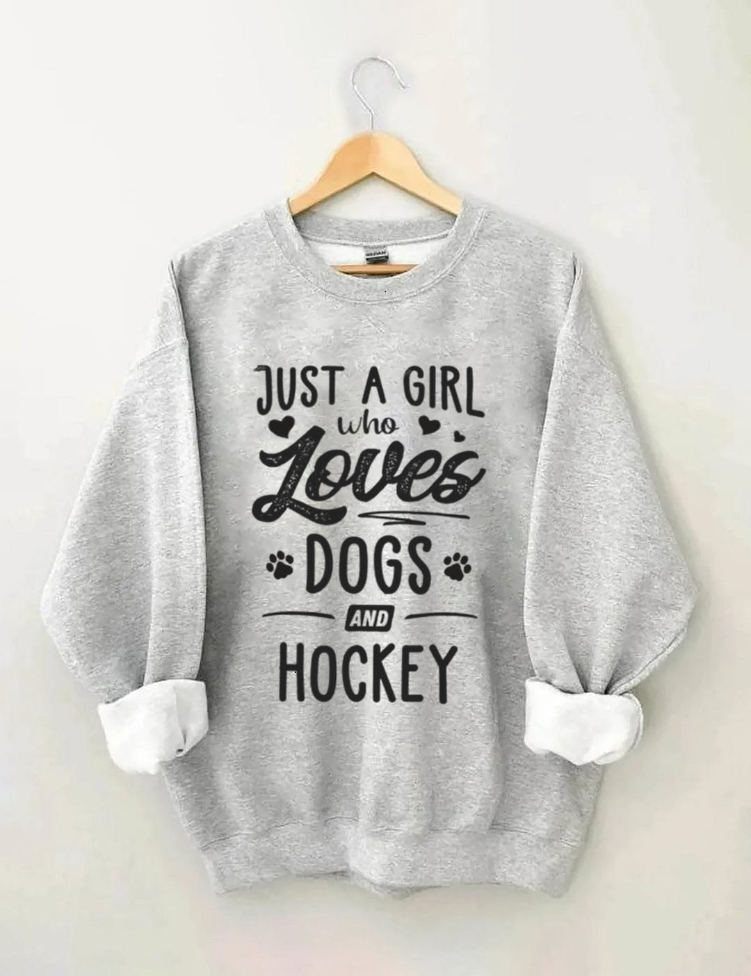Just A Girl Who Loves Dogs And Hockey Sweatshirt