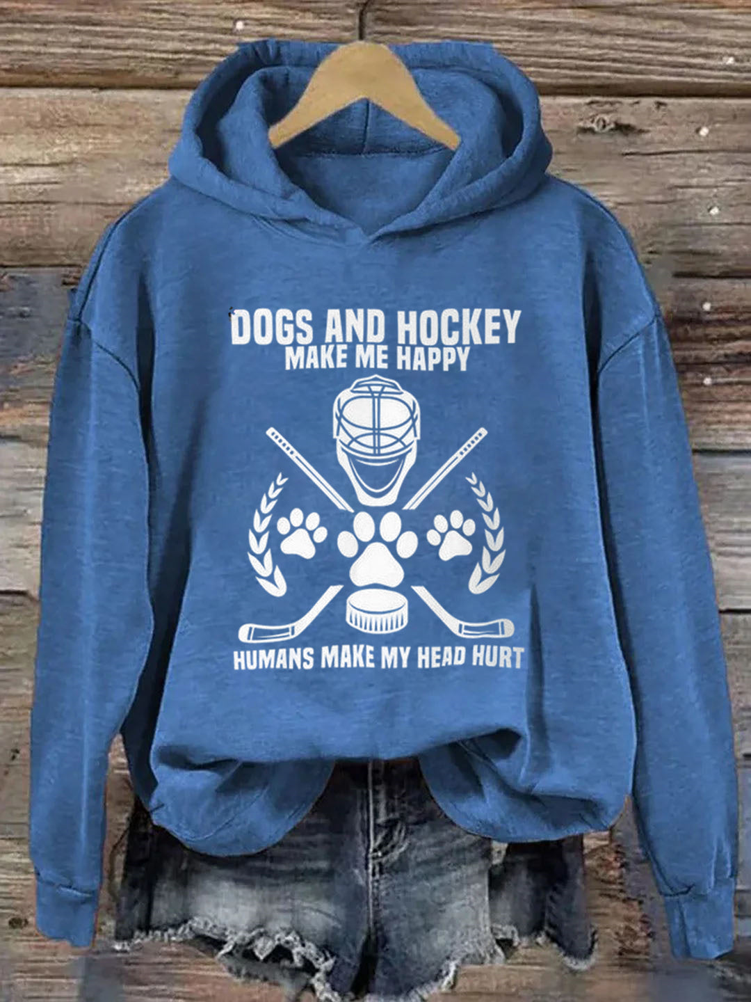 Dogs And Hockey Make Me Happy Player Penalty Box Ice Hockey Hoodie