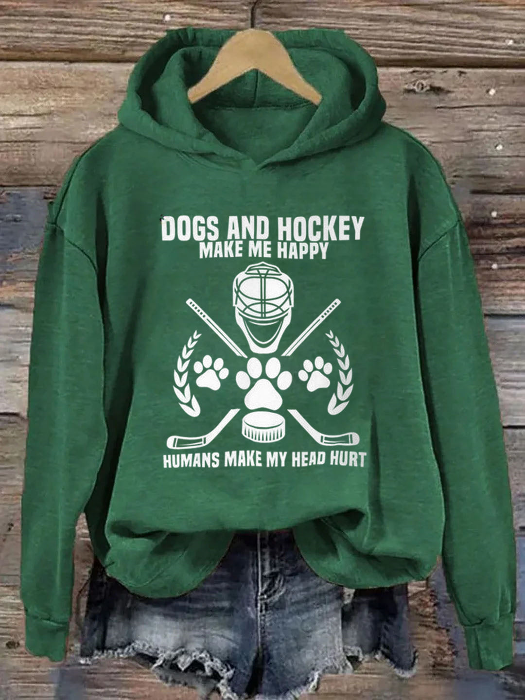 Dogs And Hockey Make Me Happy Player Penalty Box Ice Hockey Hoodie