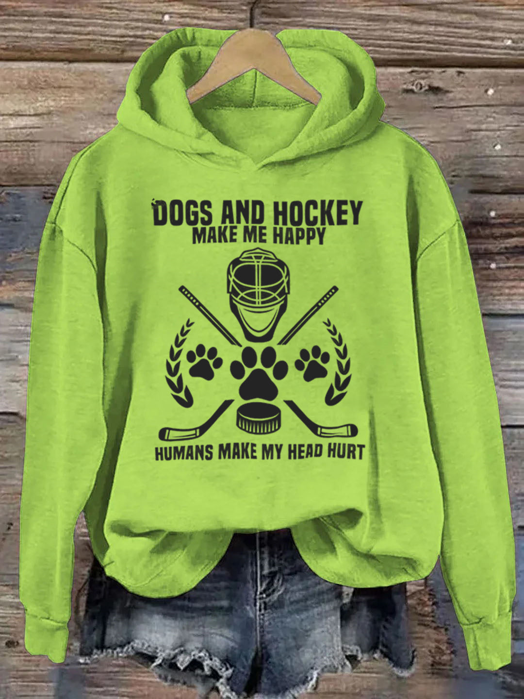 Dogs And Hockey Make Me Happy Player Penalty Box Ice Hockey Hoodie