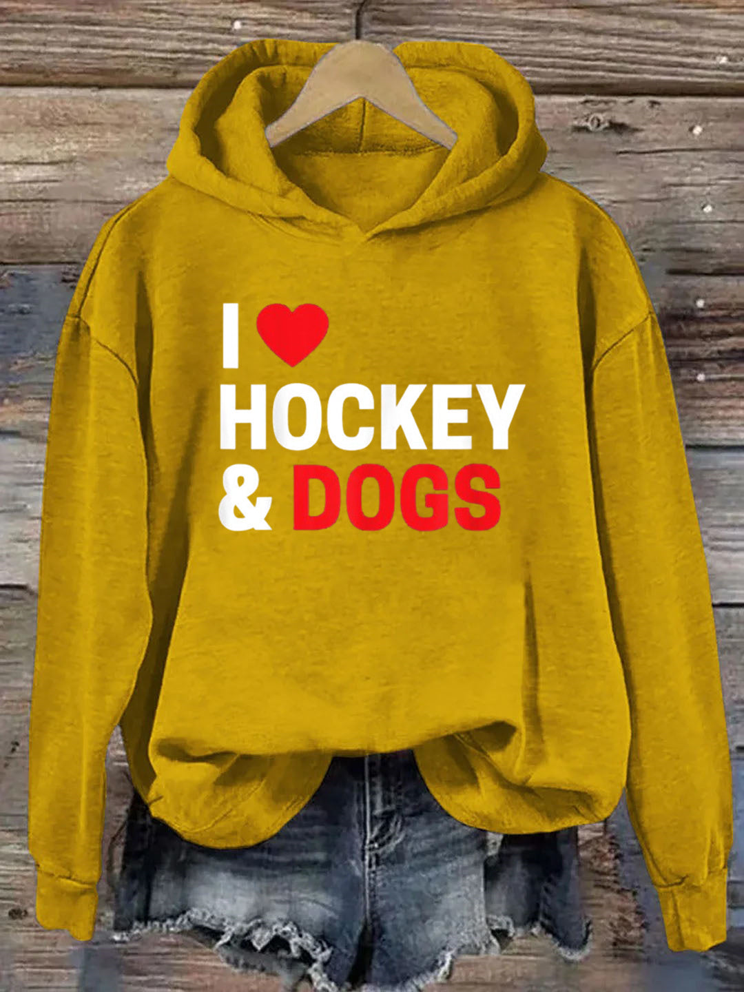 I Love Hockey & Dogs Hoodie