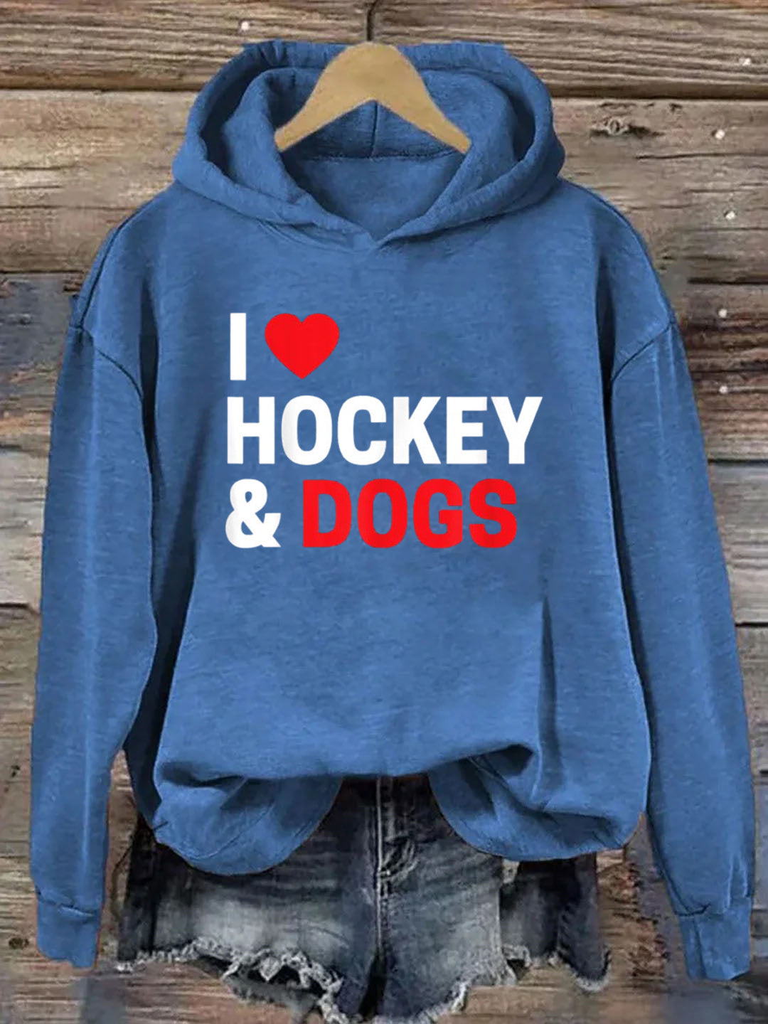 I Love Hockey & Dogs Hoodie