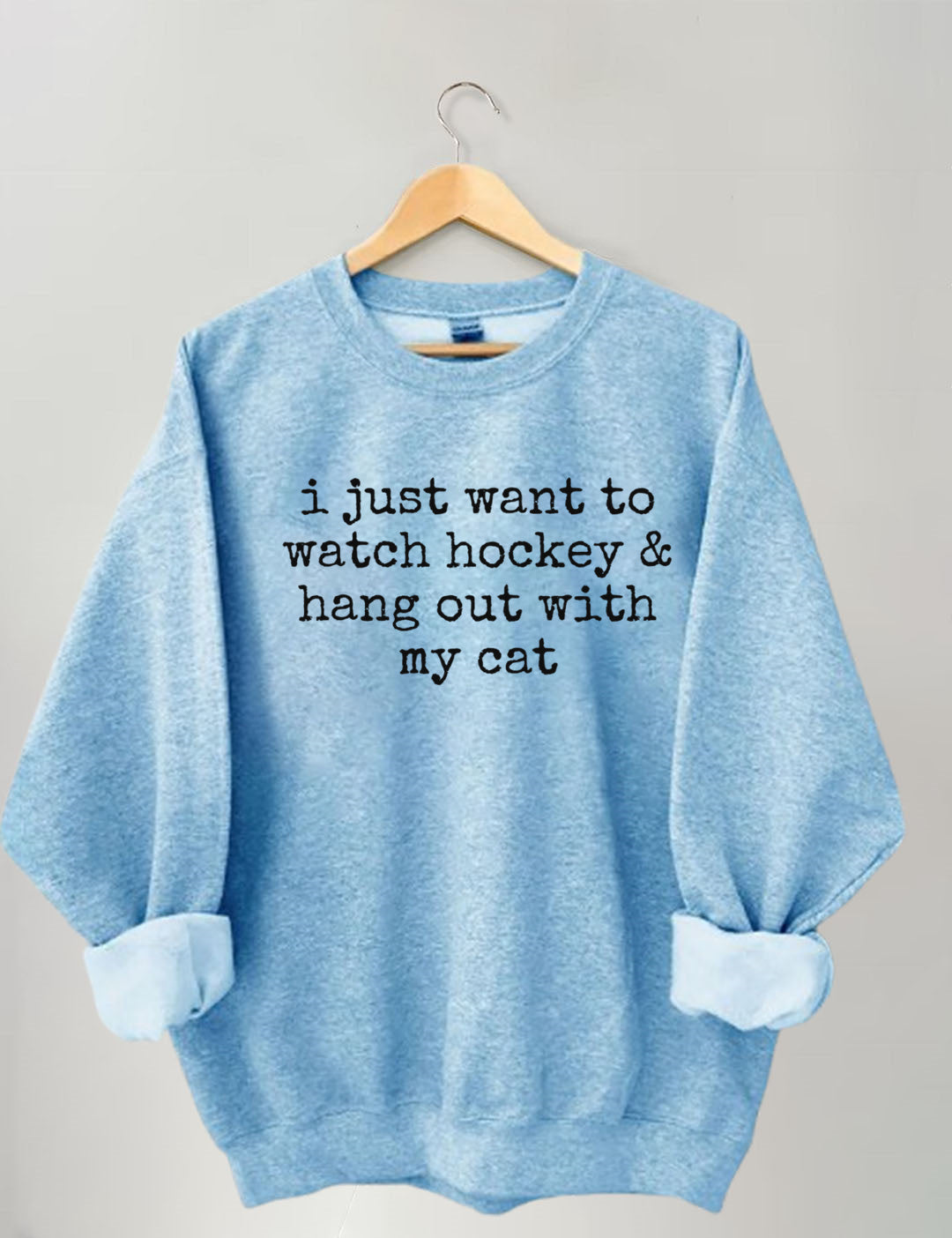 I Just Want to watch hockey and Hang Out Cat Sweatshirt