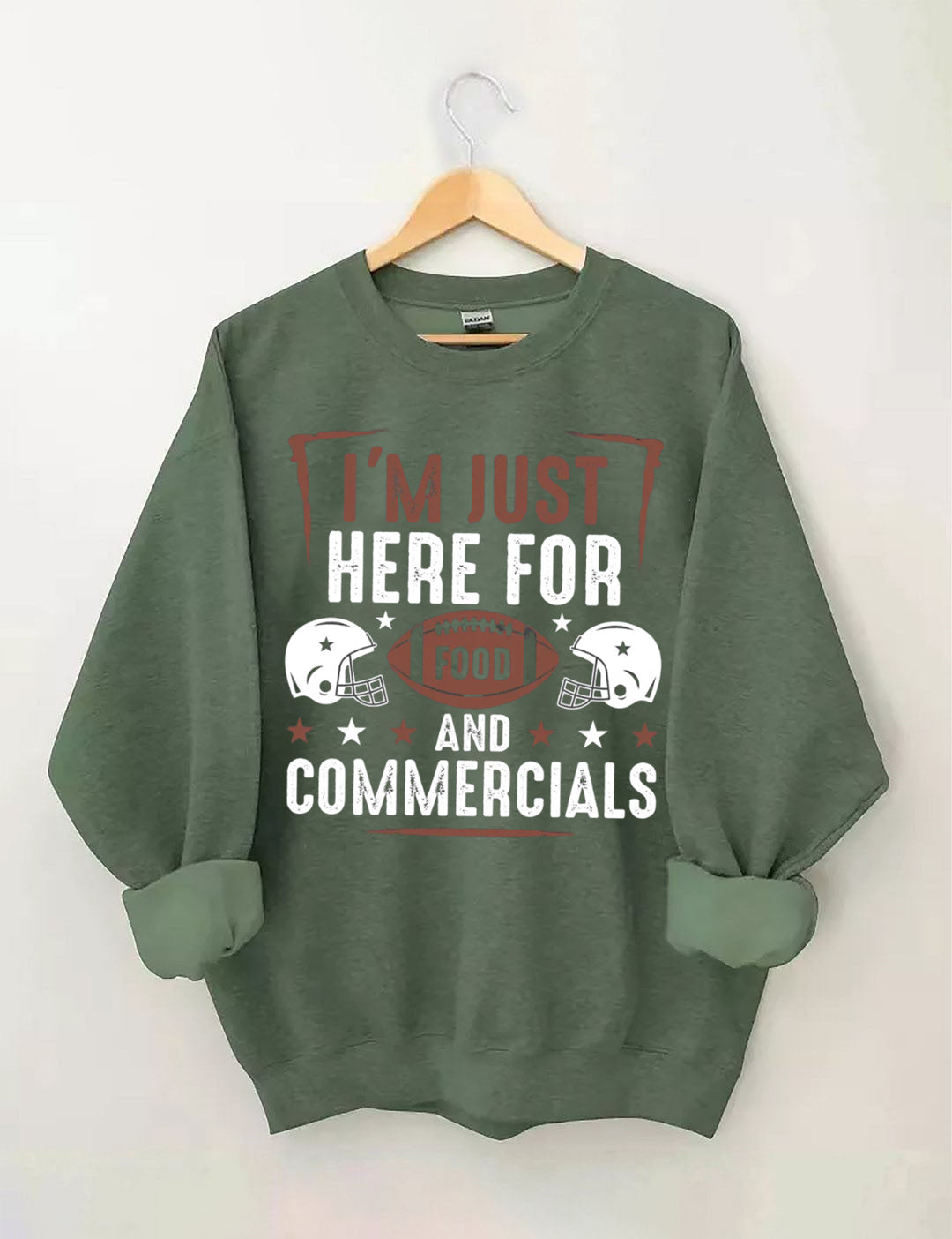 I'm Just Here for the Snacks Football Sweatshirt