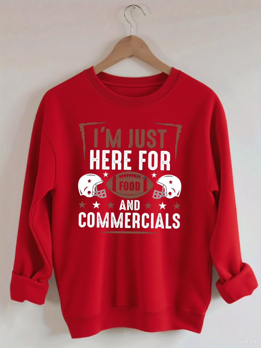 I'm Just Here for the Snacks Football Sweatshirt