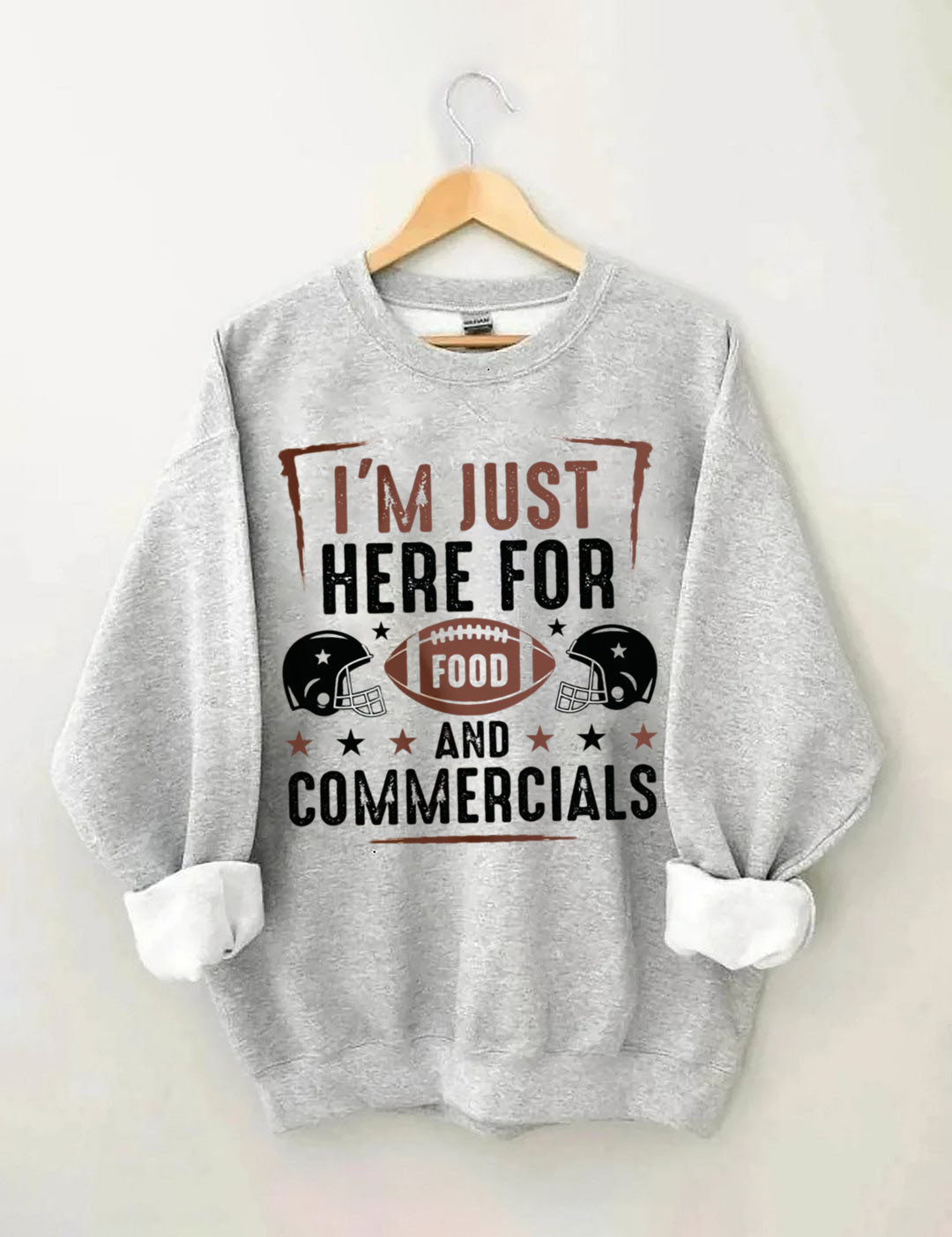 I'm Just Here for the Snacks Football Sweatshirt