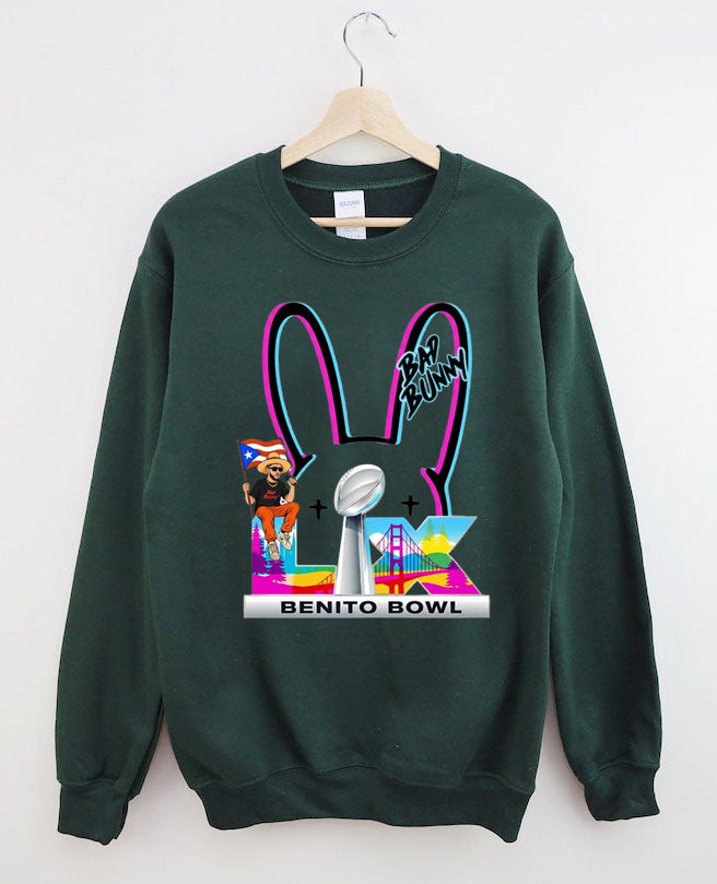 Benito Bowl,Latin Pop Fan,Bad Football Parody,Stadium Skyline, Game Day Sweatshirt