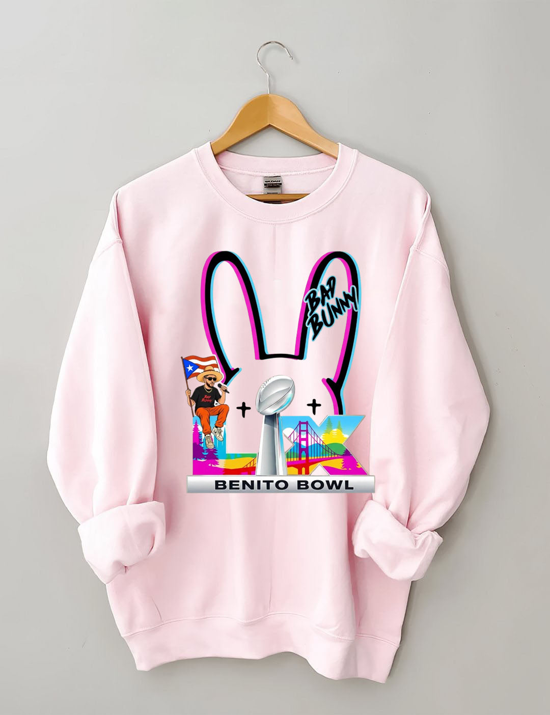 Benito Bowl,Latin Pop Fan,Bad Football Parody,Stadium Skyline, Game Day Sweatshirt