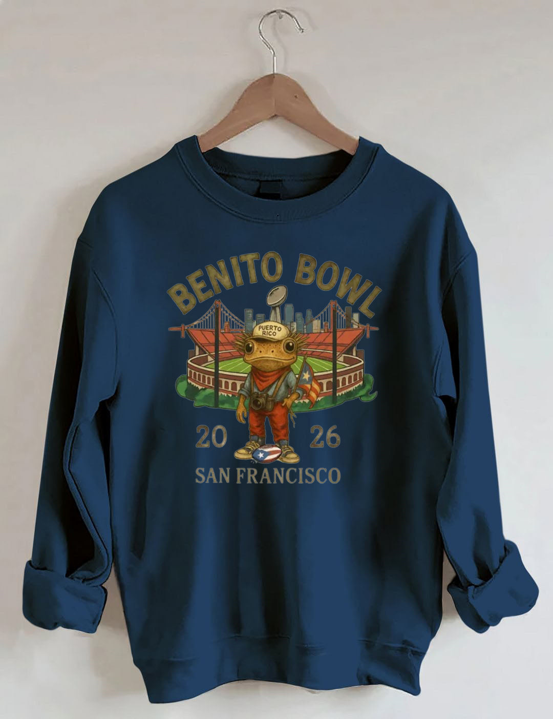 Benito Bowl,Puerto Rico Coqui Frog ,Football Fan Sweatshirt