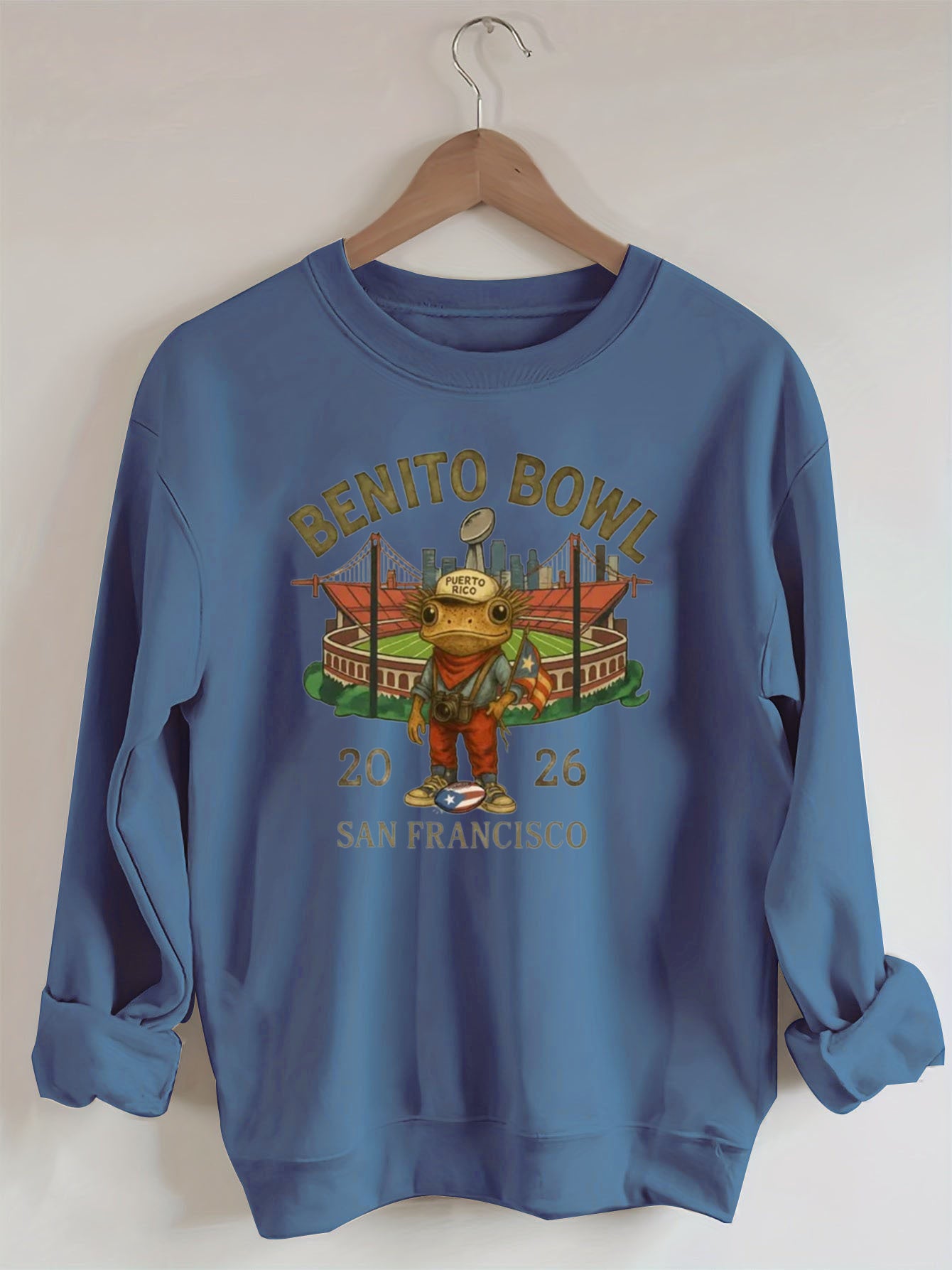 Benito Bowl,Puerto Rico Coqui Frog ,Football Fan Sweatshirt