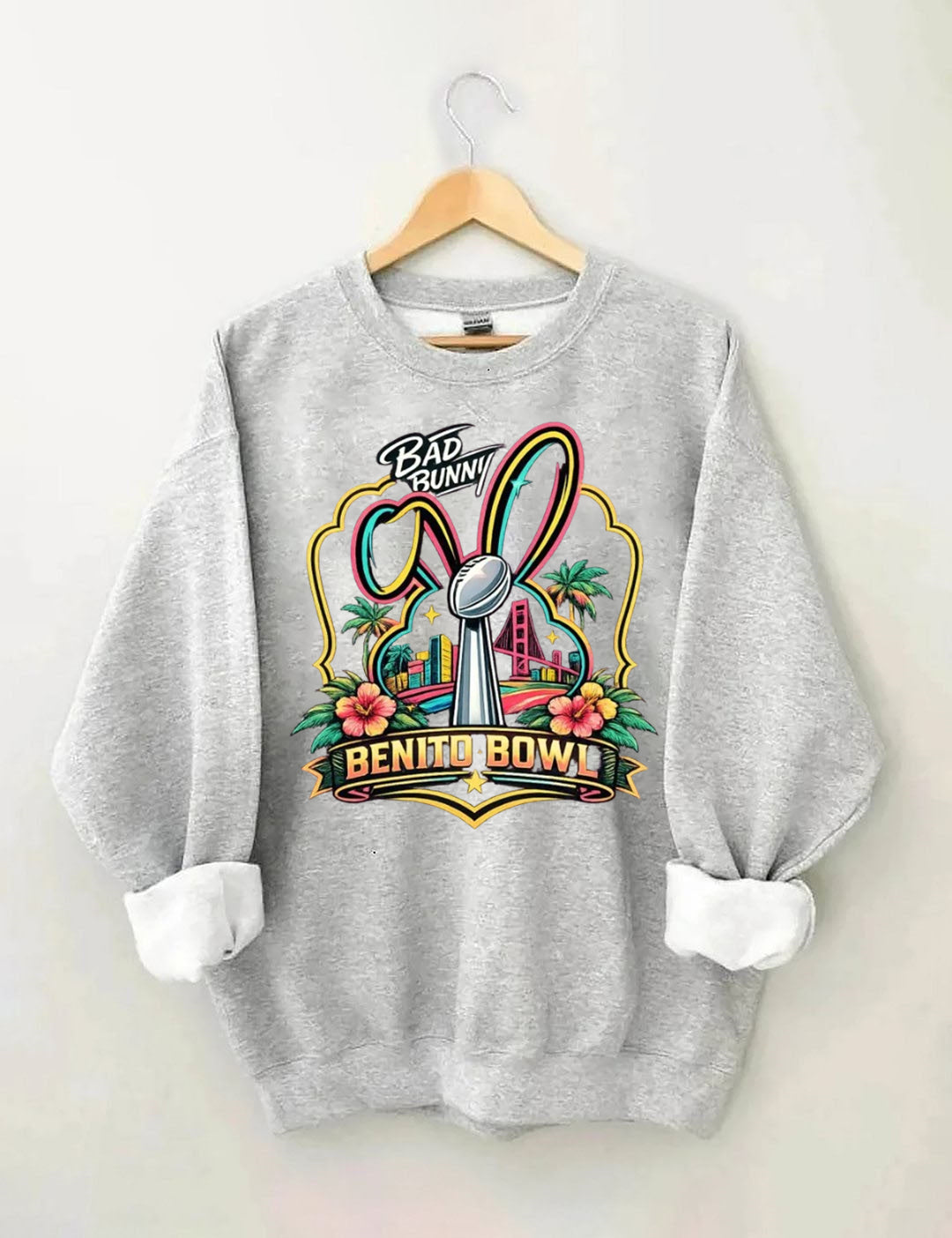 Benito Bowl,Latin Pop Fan,Bad Football Parody,Stadium Skyline, Game Day Sweatshirt