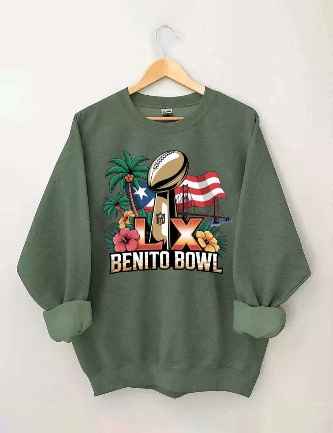 Benito Bowl,Puerto Rican Pride,Game Day Football Fan Sweatshirt