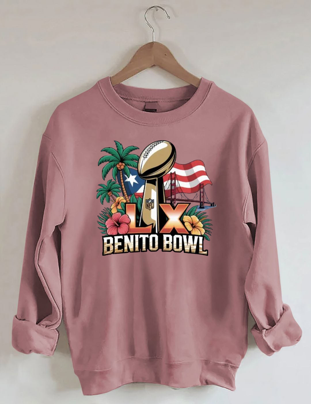Benito Bowl,Puerto Rican Pride,Game Day Football Fan Sweatshirt