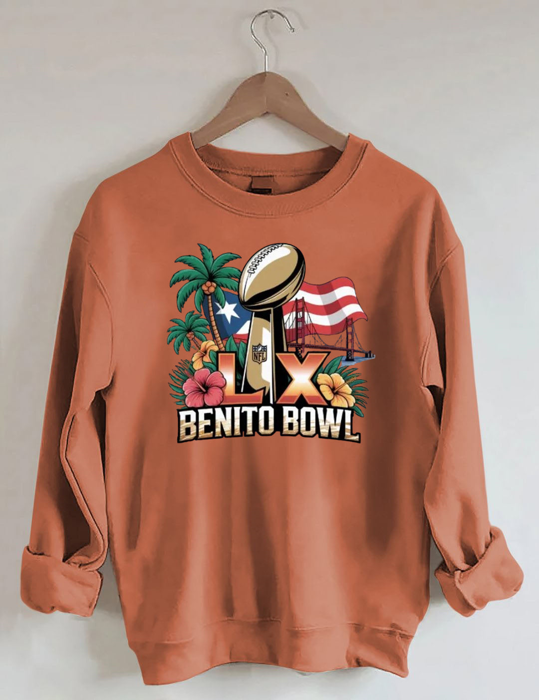Benito Bowl,Puerto Rican Pride,Game Day Football Fan Sweatshirt