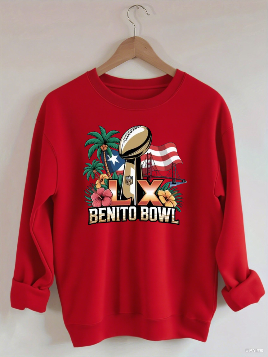 Benito Bowl,Puerto Rican Pride,Game Day Football Fan Sweatshirt