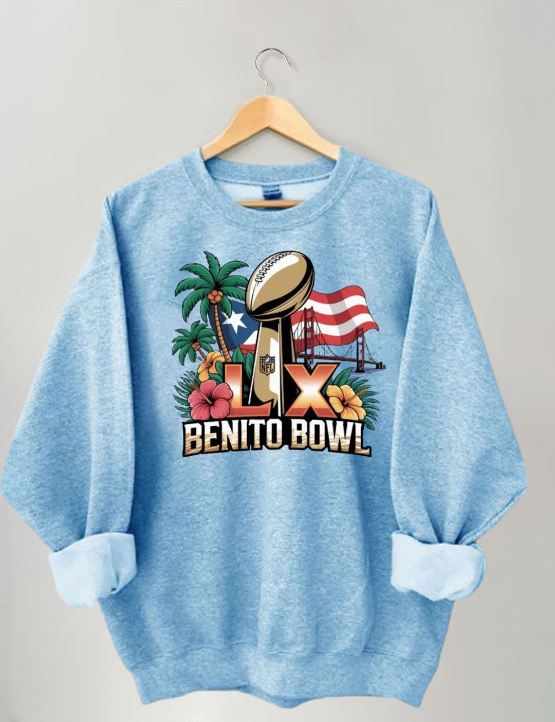 Benito Bowl,Puerto Rican Pride,Game Day Football Fan Sweatshirt