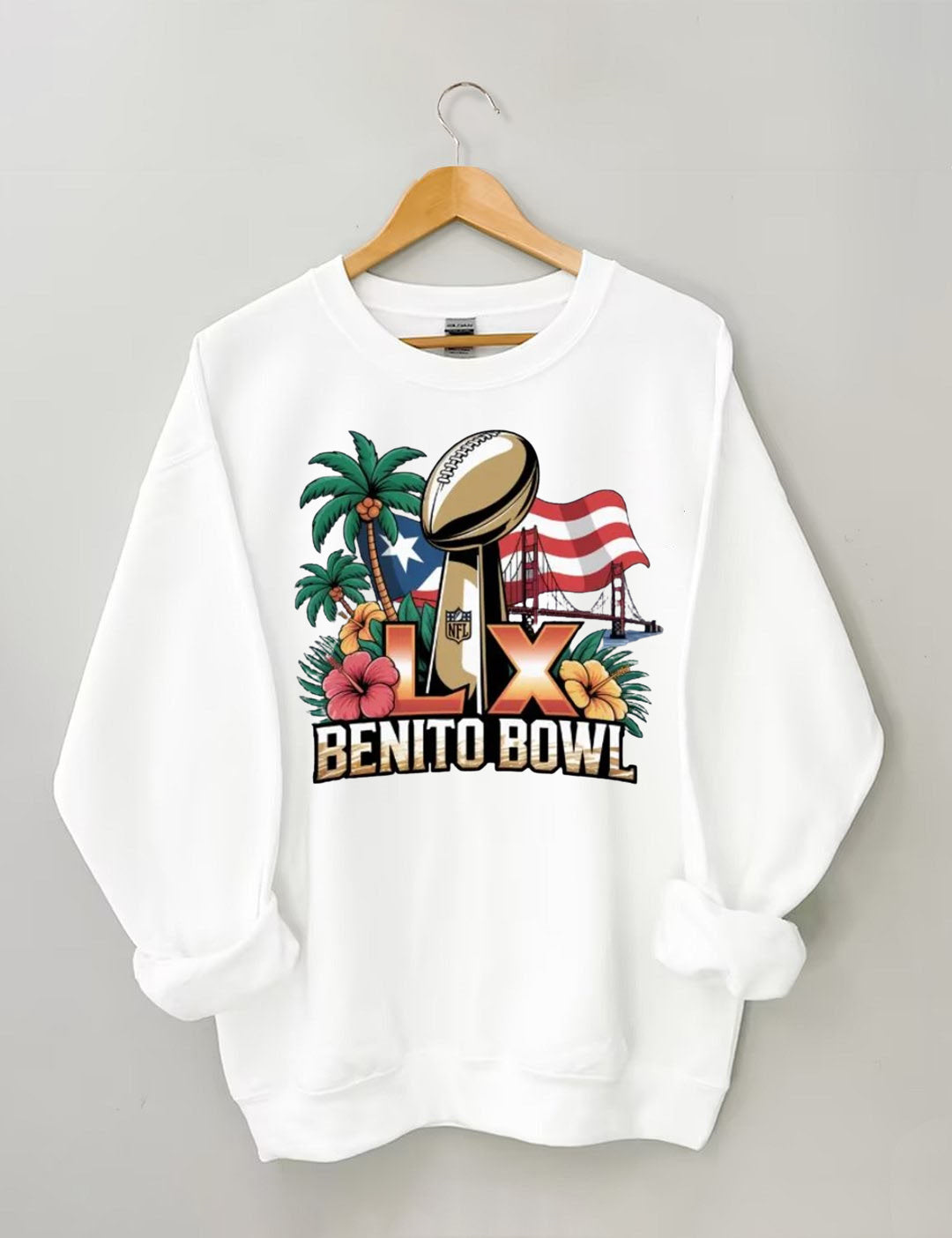 Benito Bowl,Puerto Rican Pride,Game Day Football Fan Sweatshirt