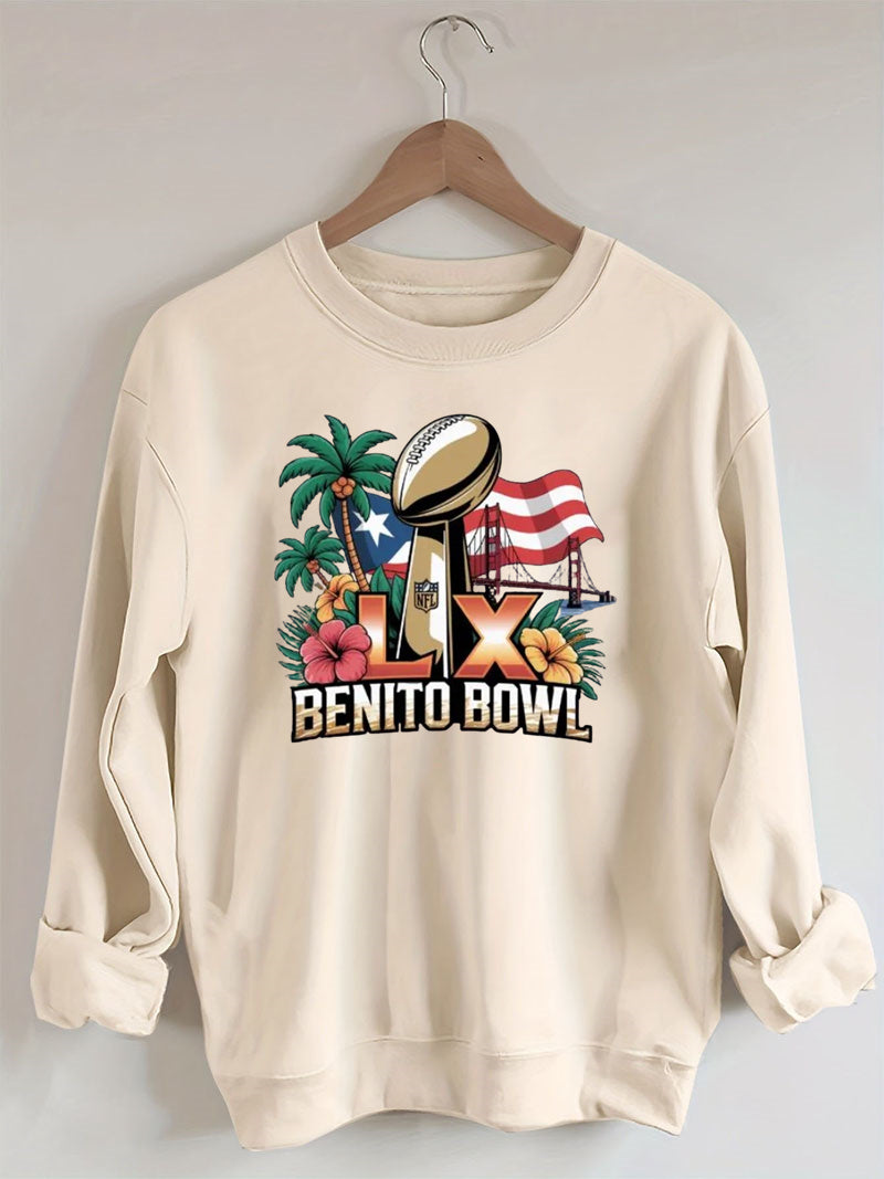 Benito Bowl,Puerto Rican Pride,Game Day Football Fan Sweatshirt