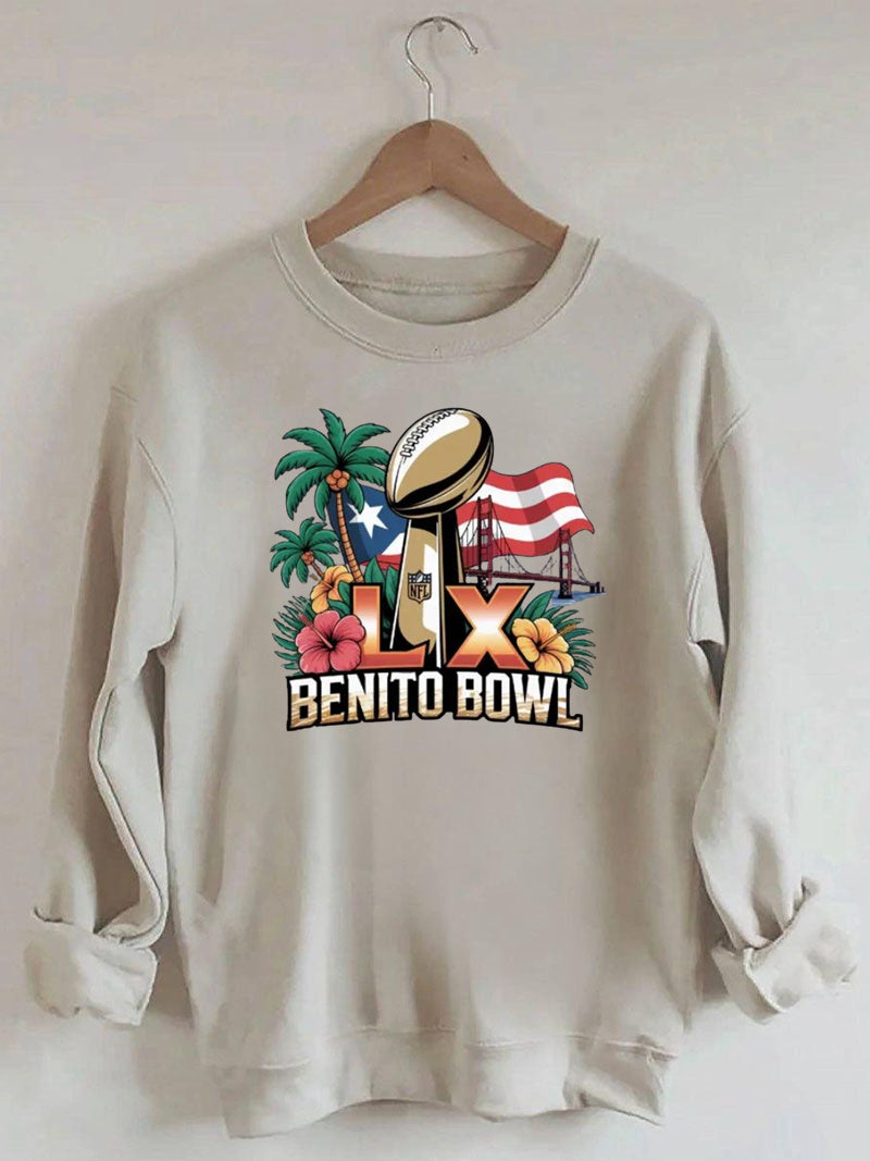 Benito Bowl,Puerto Rican Pride,Game Day Football Fan Sweatshirt