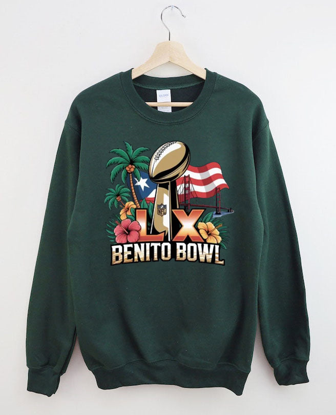 Benito Bowl,Puerto Rican Pride,Game Day Football Fan Sweatshirt