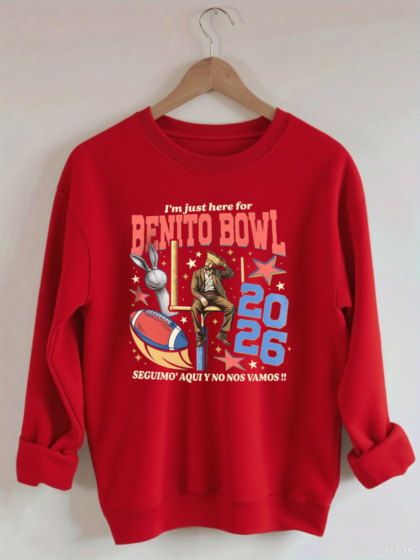 I¡¯m Just Here For The Benito Bowl,Halftime Music Show 2026 , Game Day Outfit, Football Fan Sweatshirt
