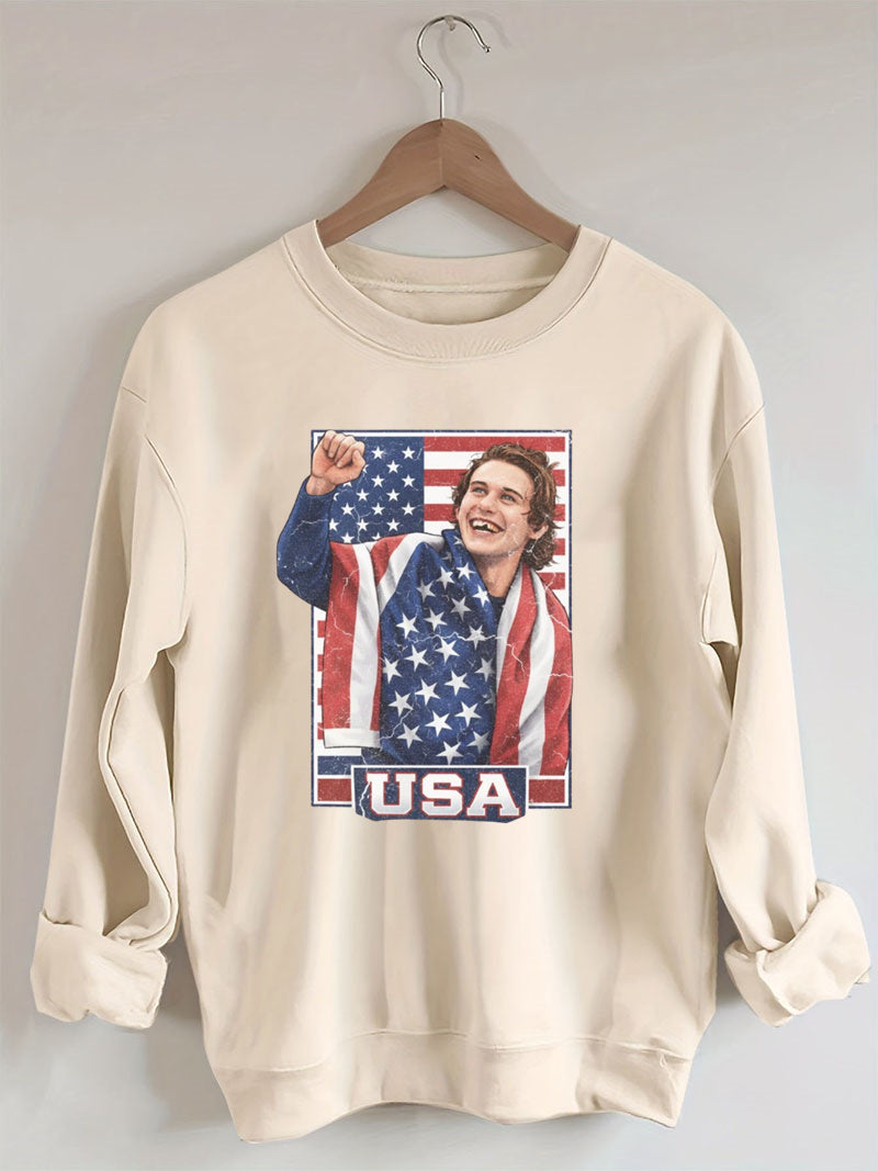 Jack Hughes Usa Gold Hockey,Patriotic hockey Fan,American Hockey Pride Gift Sweatshirt