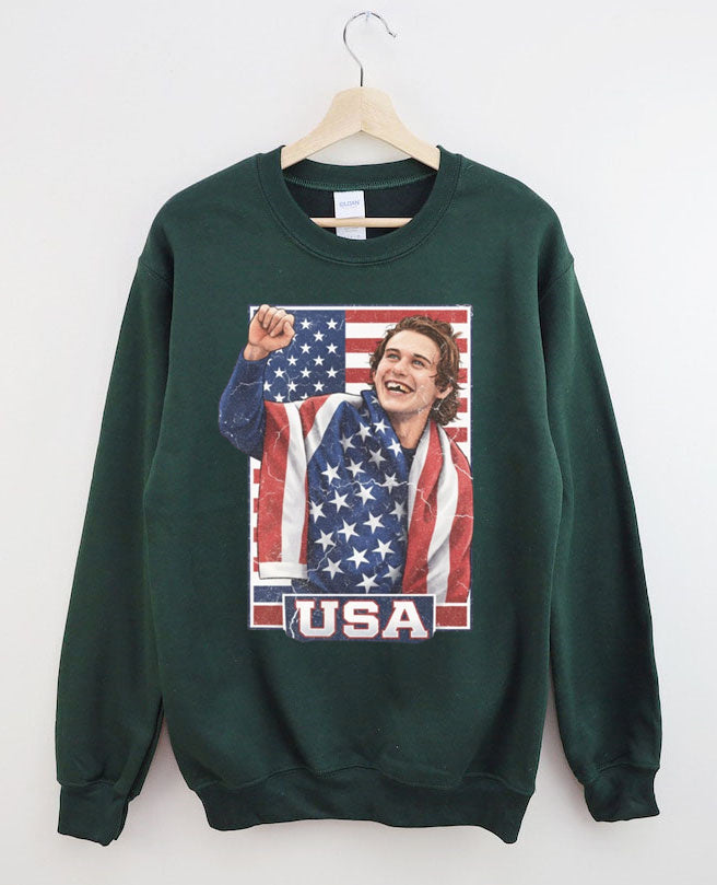Jack Hughes Usa Gold Hockey,Patriotic hockey Fan,American Hockey Pride Gift Sweatshirt