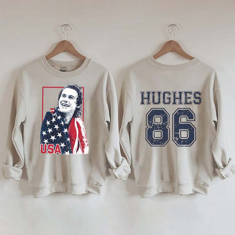 Jack Hughes Usa Gold Hockey Sweatshirt