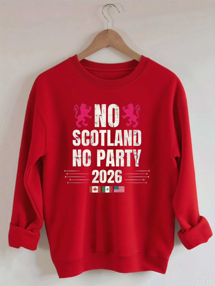 No Scotland No Party 2026,World Cup 2026,Soccer Game Day Sweatshirt