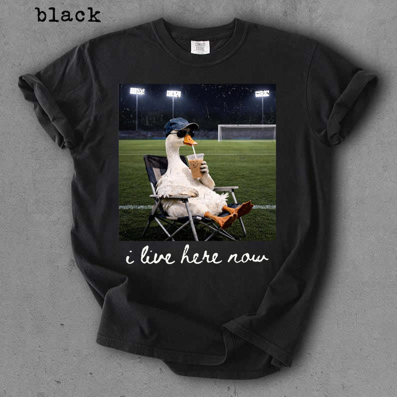 I live here now Goose Ballfield Soccer Mama Style Shirt