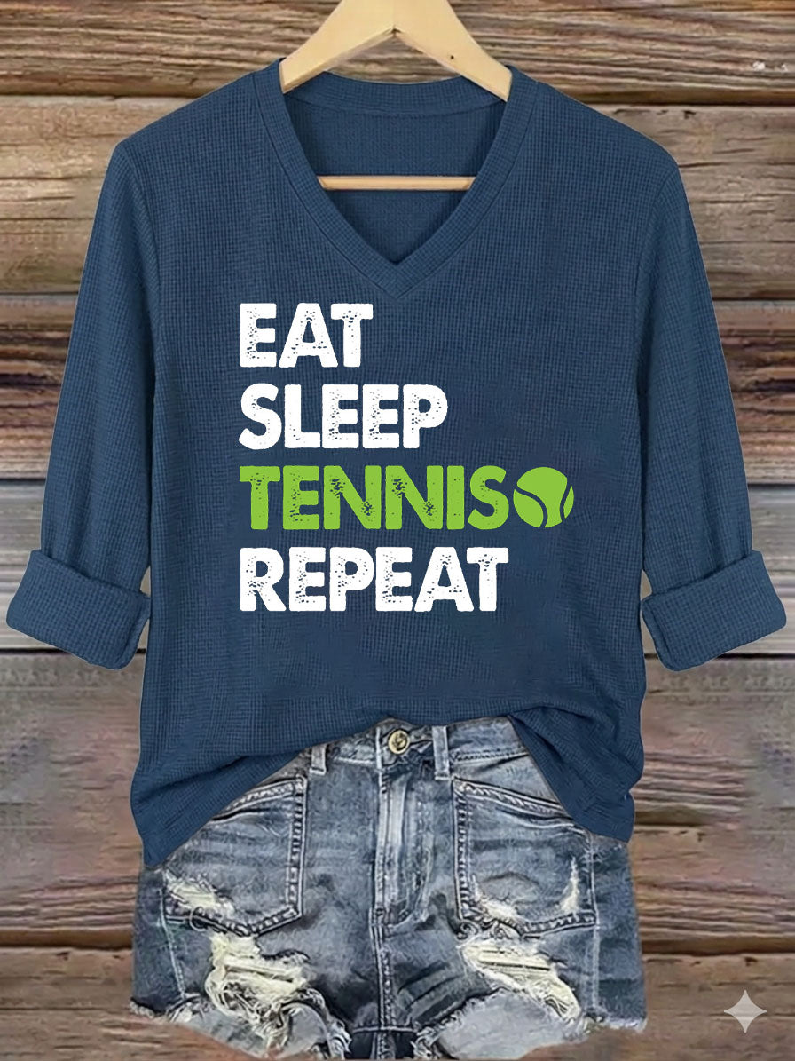 'Eat Sleep Tennis Repeat' Funny Sport Tennis T-Shirt
