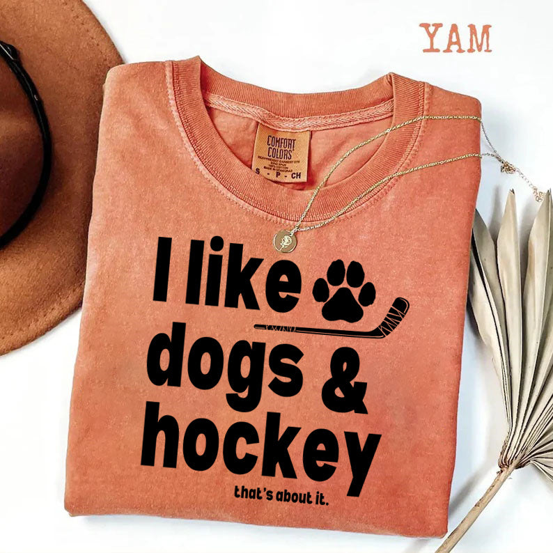 Comfort Colors® I Like Dogs And Hockey T-shirt
