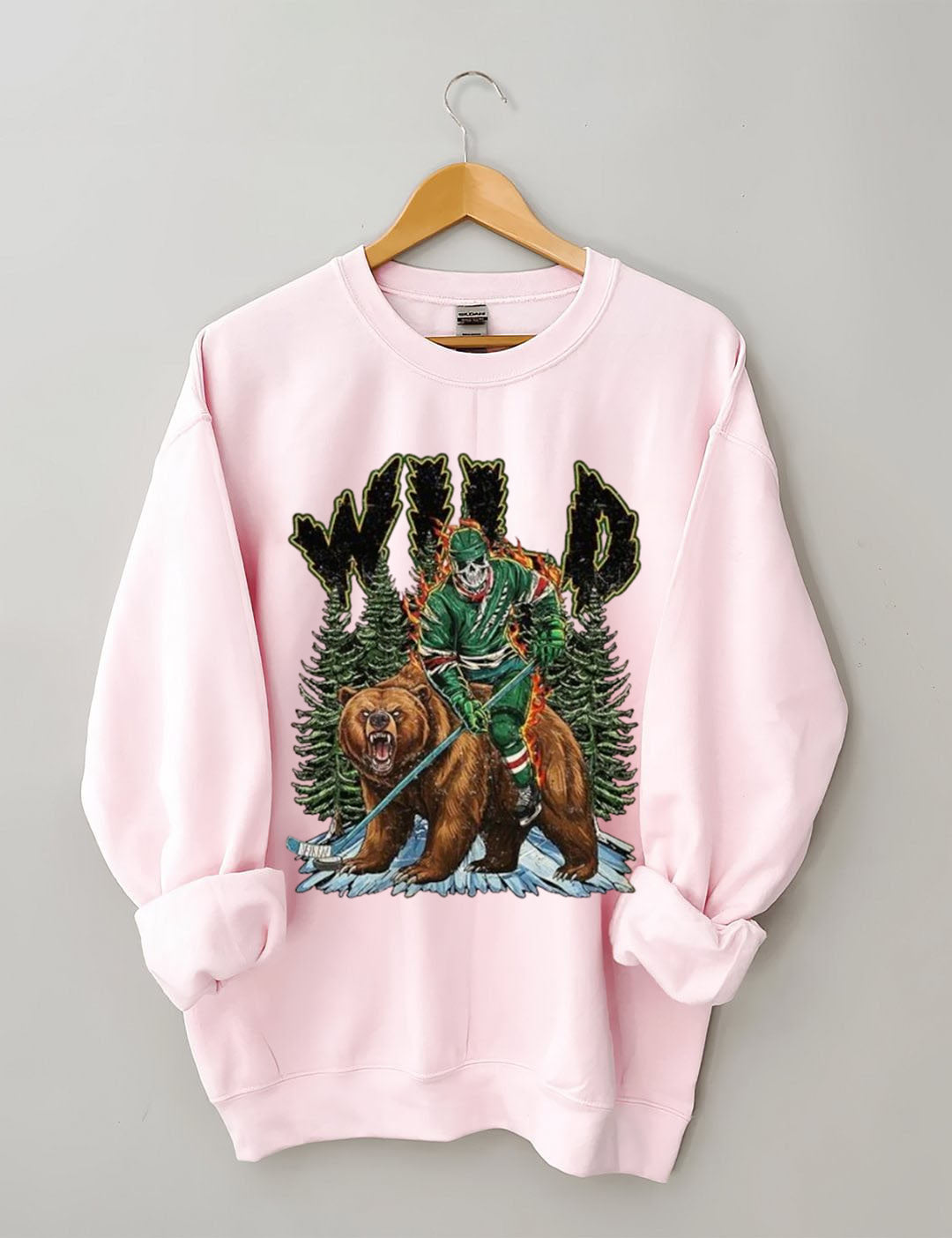 Minnesota Hockey Skull Vintage Sweatshirt