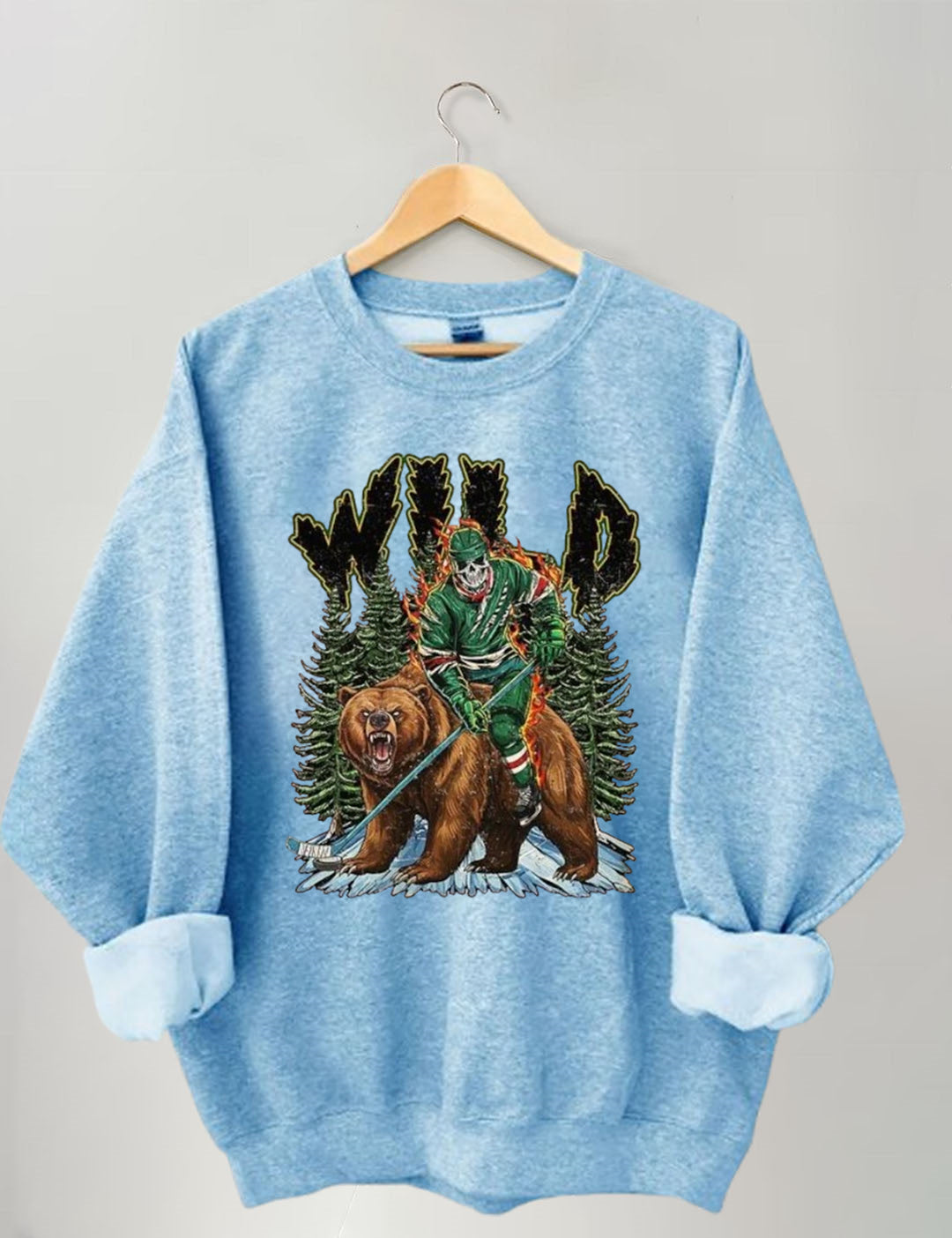Minnesota Hockey Skull Vintage Sweatshirt