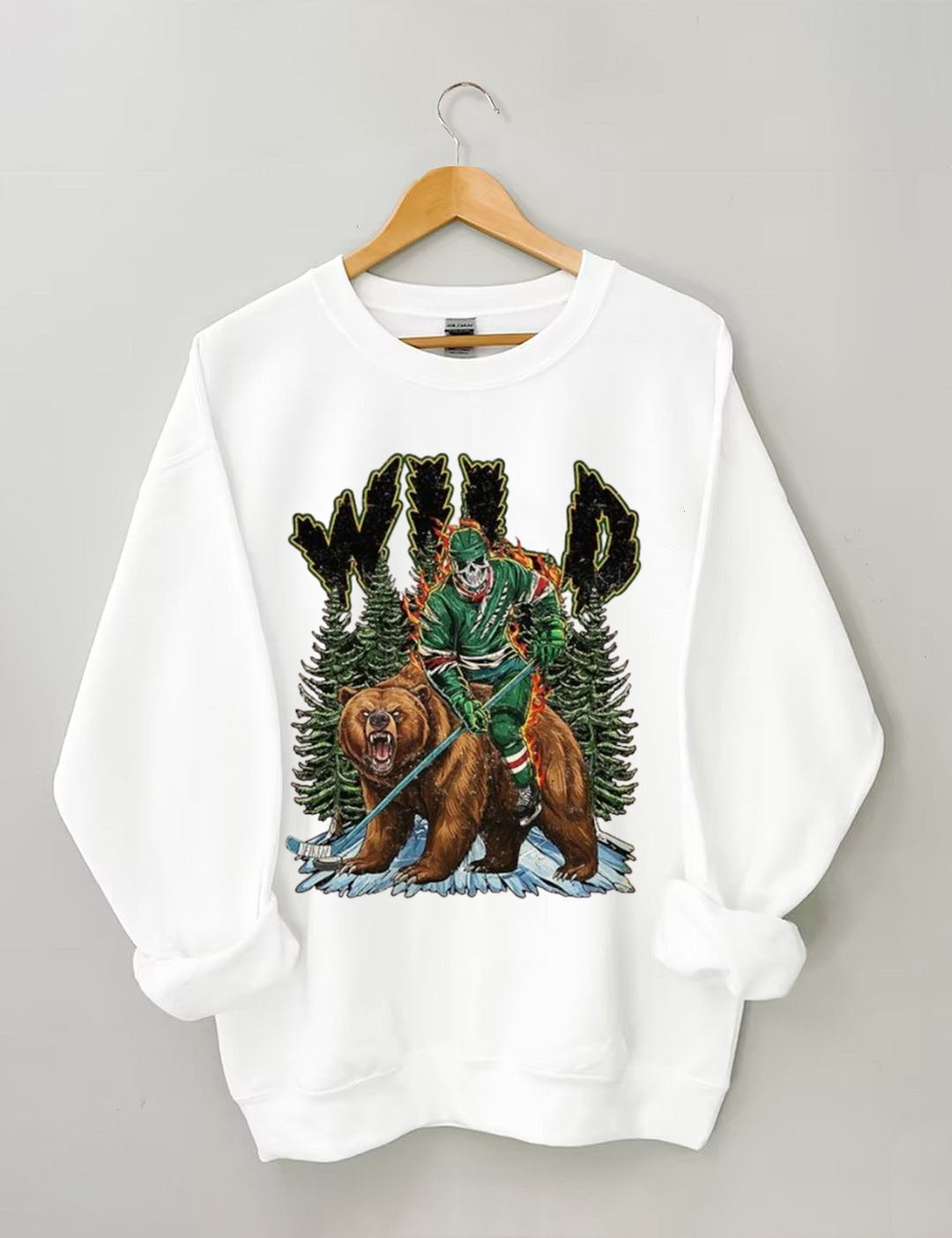 Minnesota Hockey Skull Vintage Sweatshirt