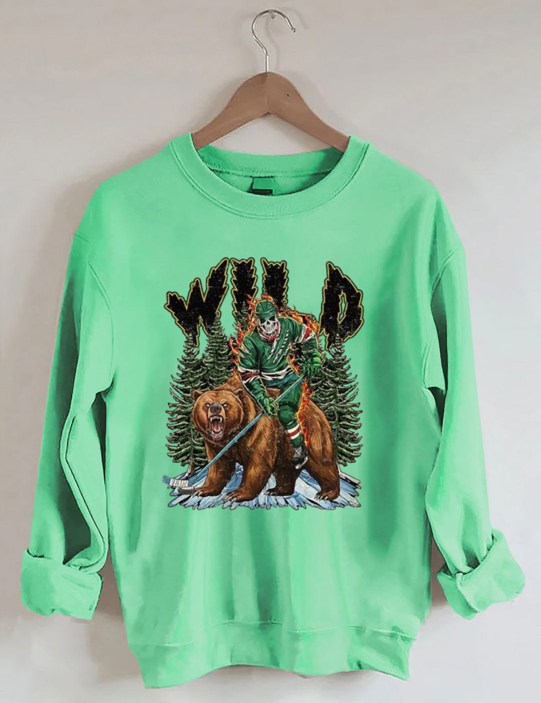 Minnesota Hockey Skull Vintage Sweatshirt