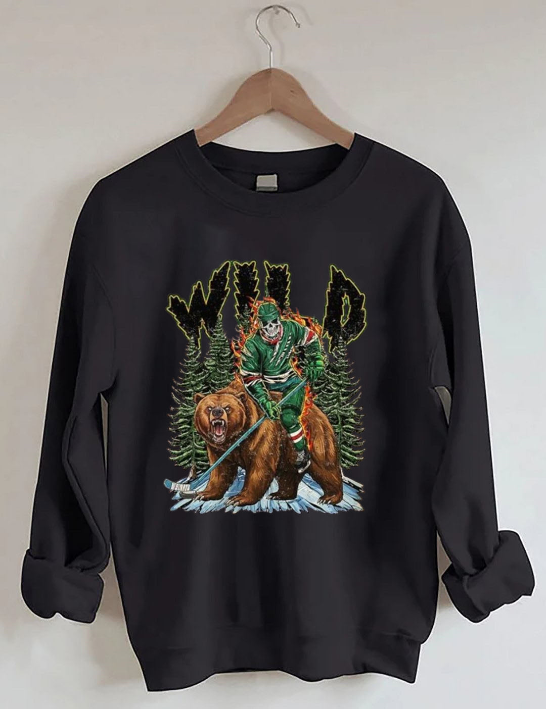 Minnesota Hockey Skull Vintage Sweatshirt