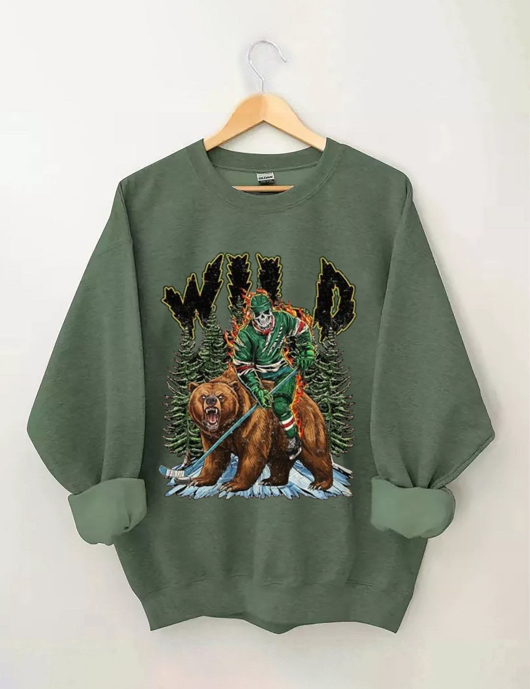 Minnesota Hockey Skull Vintage Sweatshirt