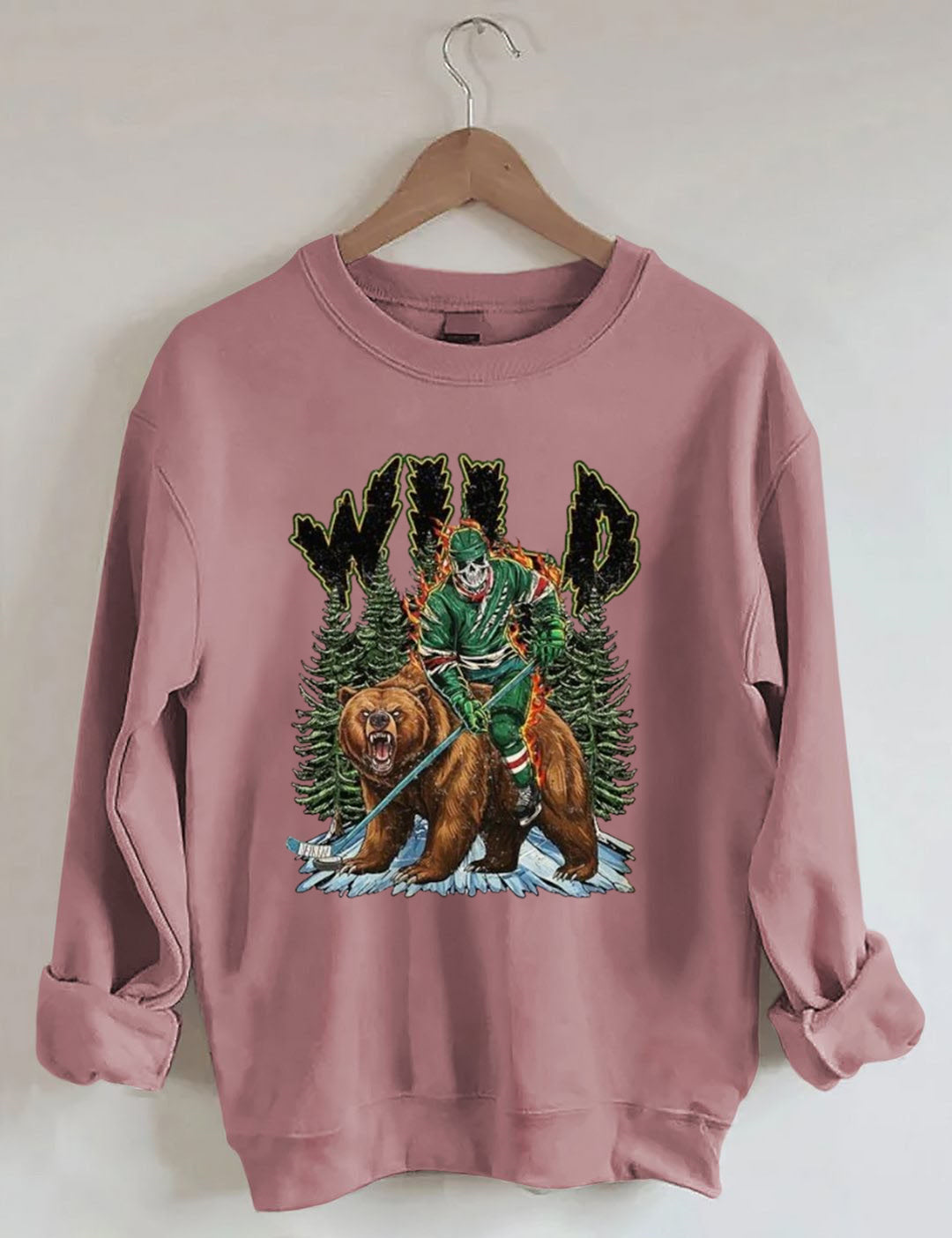 Minnesota Hockey Skull Vintage Sweatshirt
