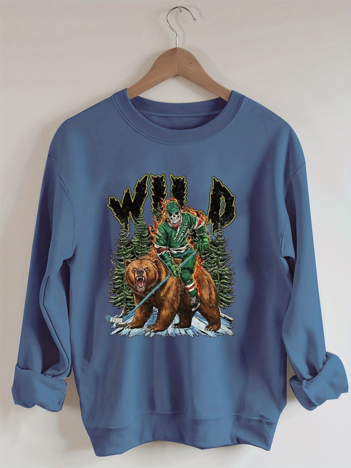 Minnesota Hockey Skull Vintage Sweatshirt